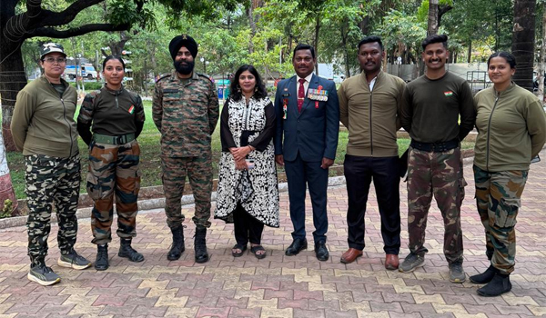 Founder with army personnel