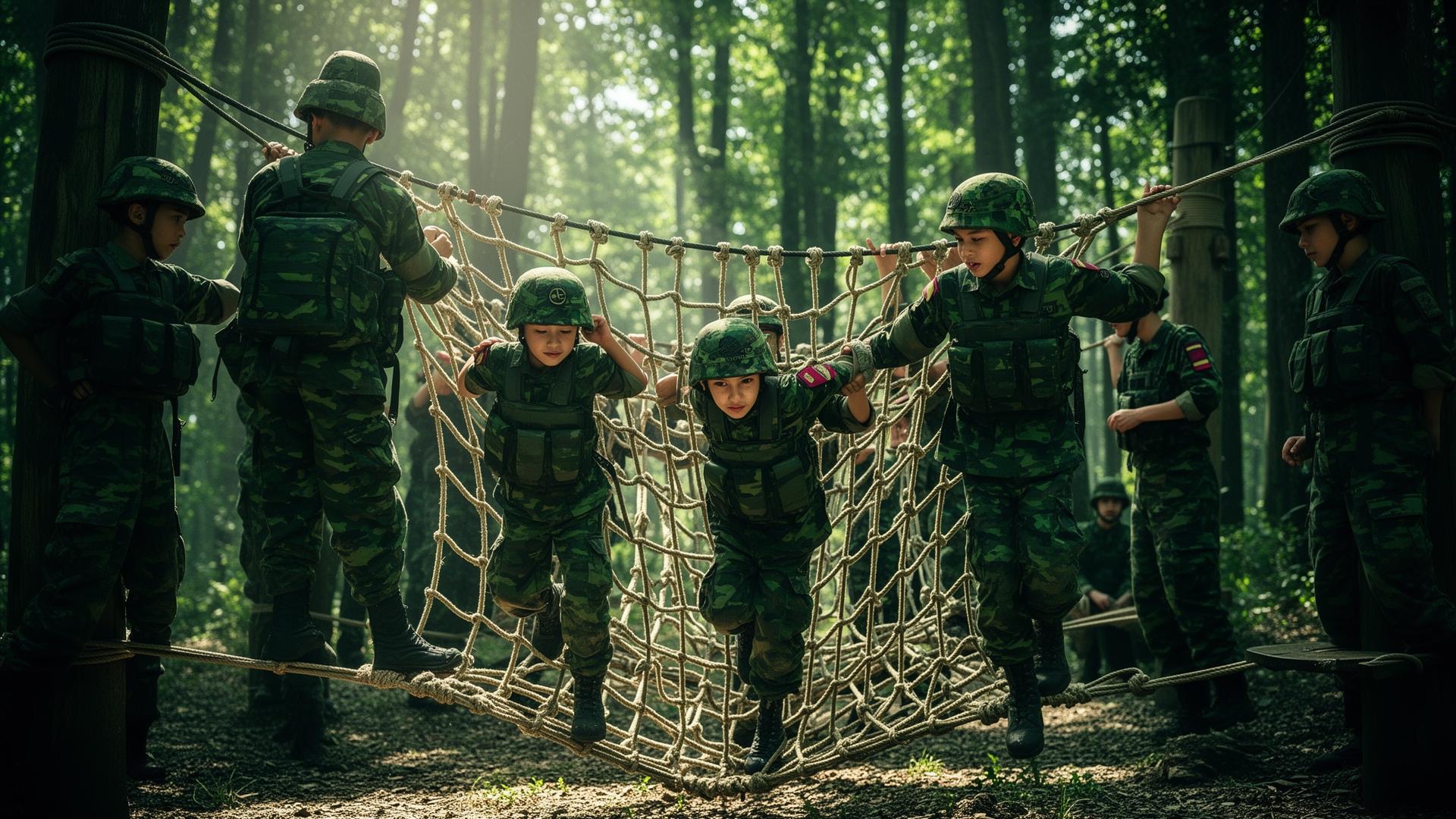 Military commando training camp for children